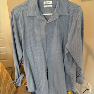Calvin Klein Men's Checkered Blue Shirt